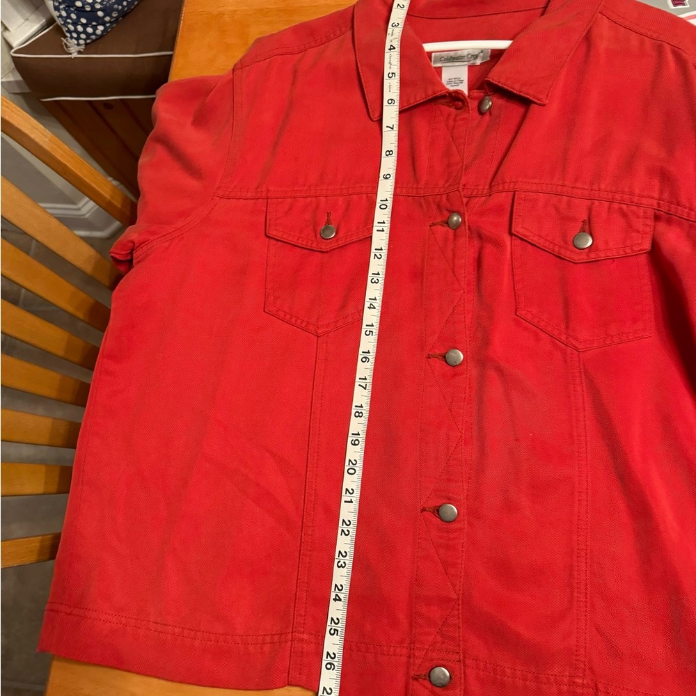 Coldwater Creek Plus Size - 1X - Mid-weight Orange Red Shirt Jacket - Picture 7 of 7